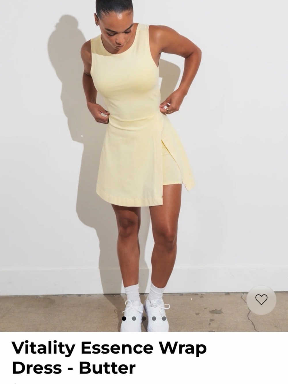 Sleeveless Mini Wrap Dress in Butter Yellow
